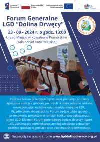 Plakat Forum Generalnego LGD "Dolina Drwęcy"